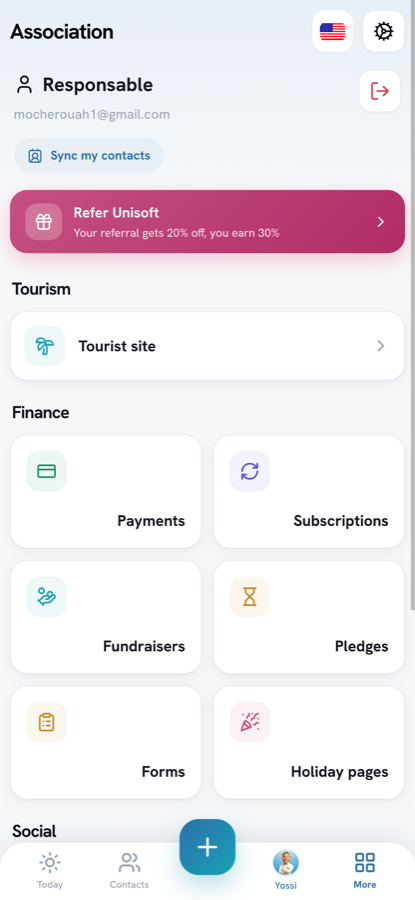 Unisoft admin app — modules