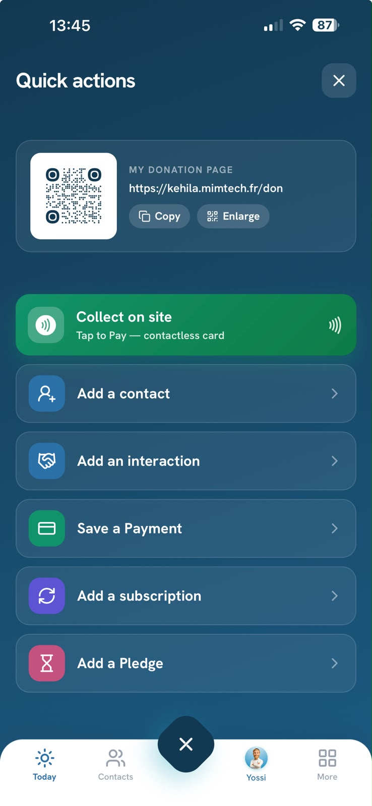 Unisoft admin app — quick actions